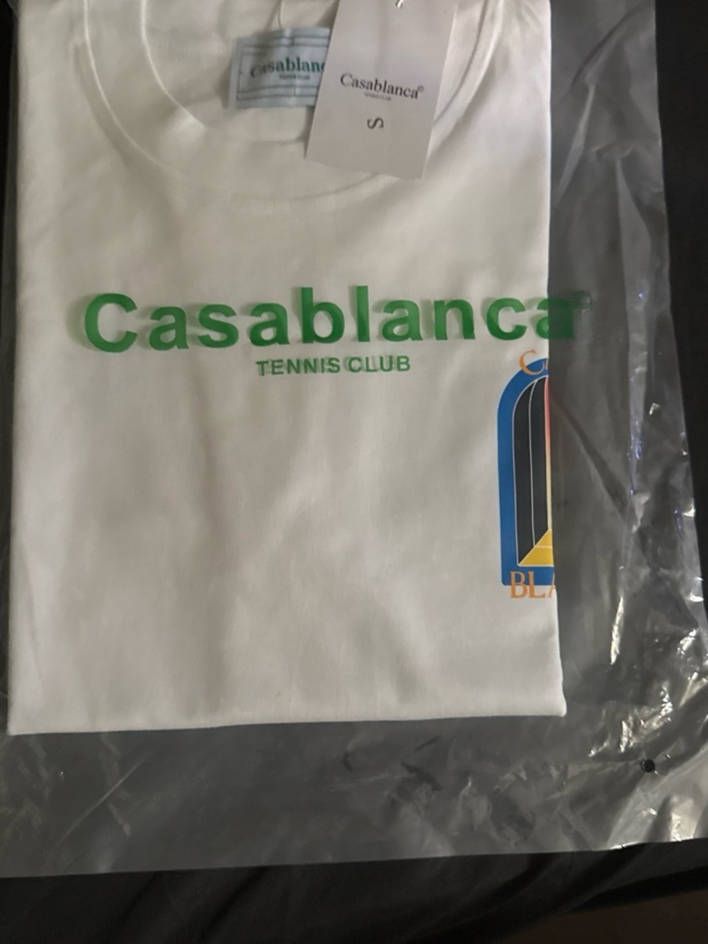 Casablanca Tennis Club White Graphic Tee - Green Logo